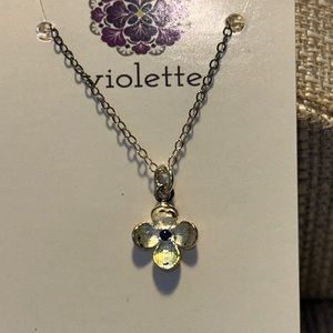 Unique Vintage Flower Necklace #723 Handmade by Violette Grace